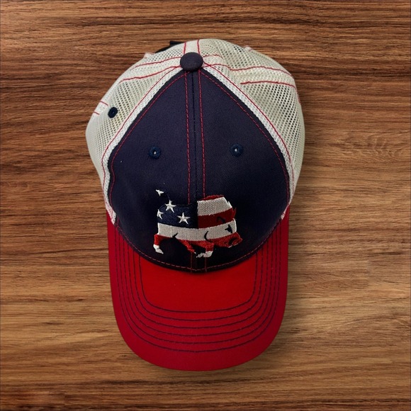Bush Hog American Flag‎ Hog Trucker Hat Patriotic USA Mesh Back Cap - Picture 7 of 8